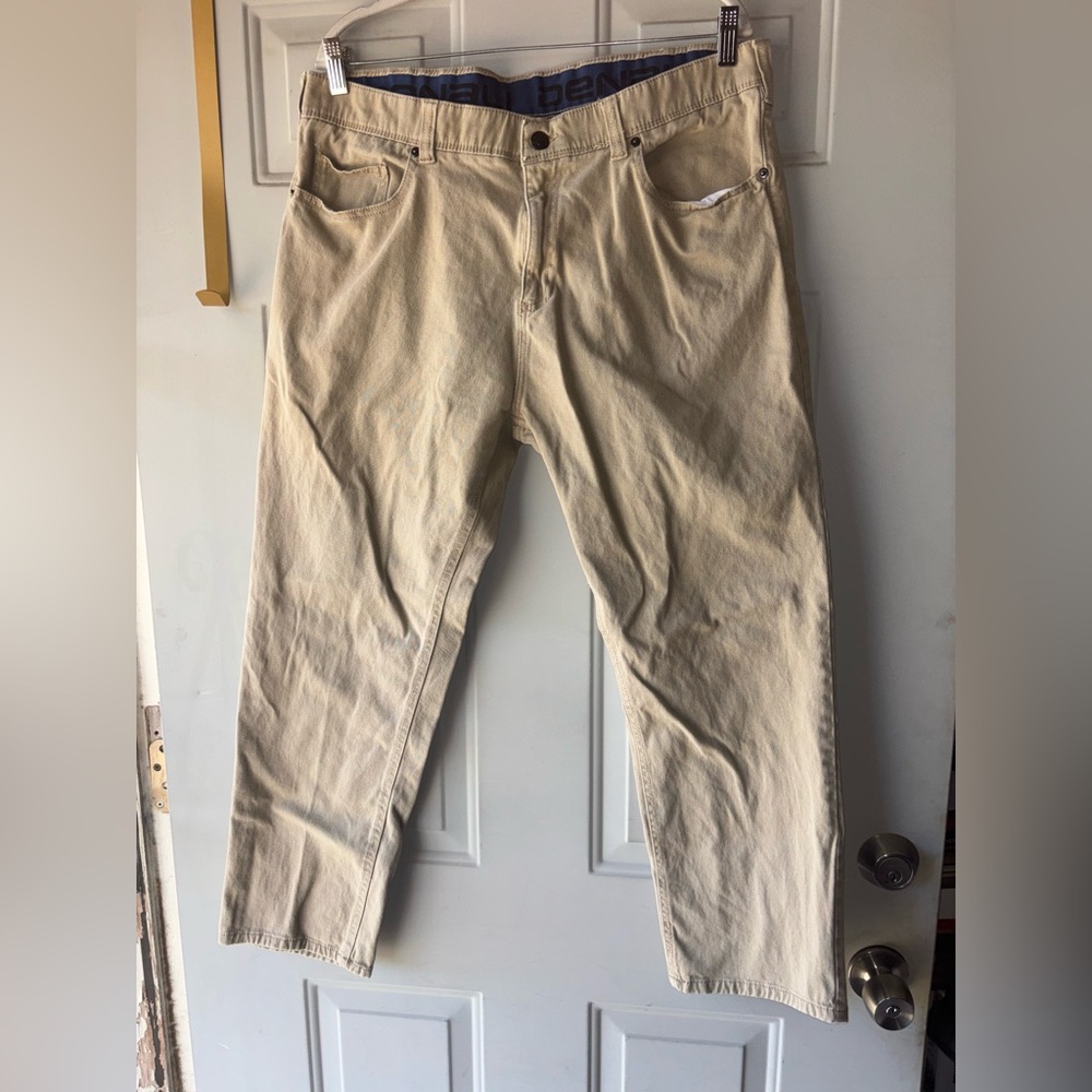 Denali tan elastic waist jeans size 38